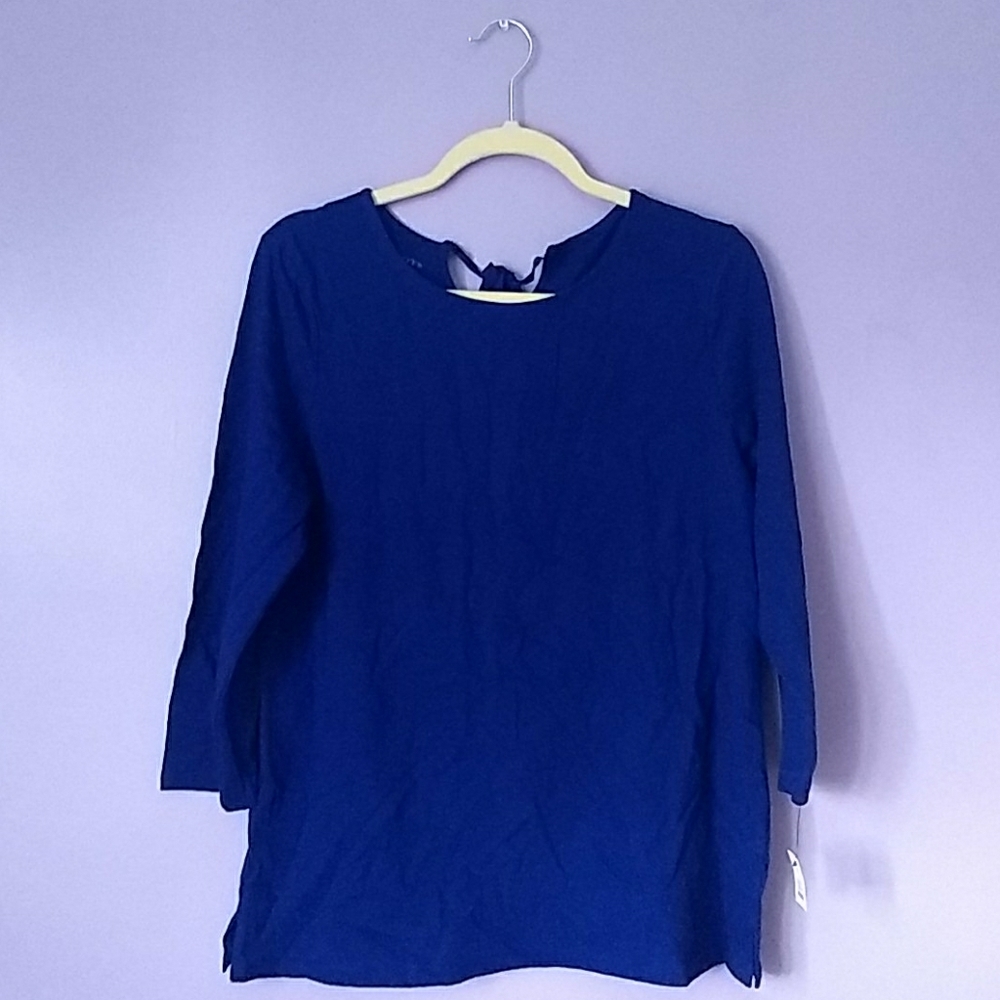 New, Talbots, Navy Blue, 3/4 Length Sleeves Shirt